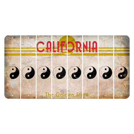 California The Golden State Cut License Plate Strips (Set of 8)