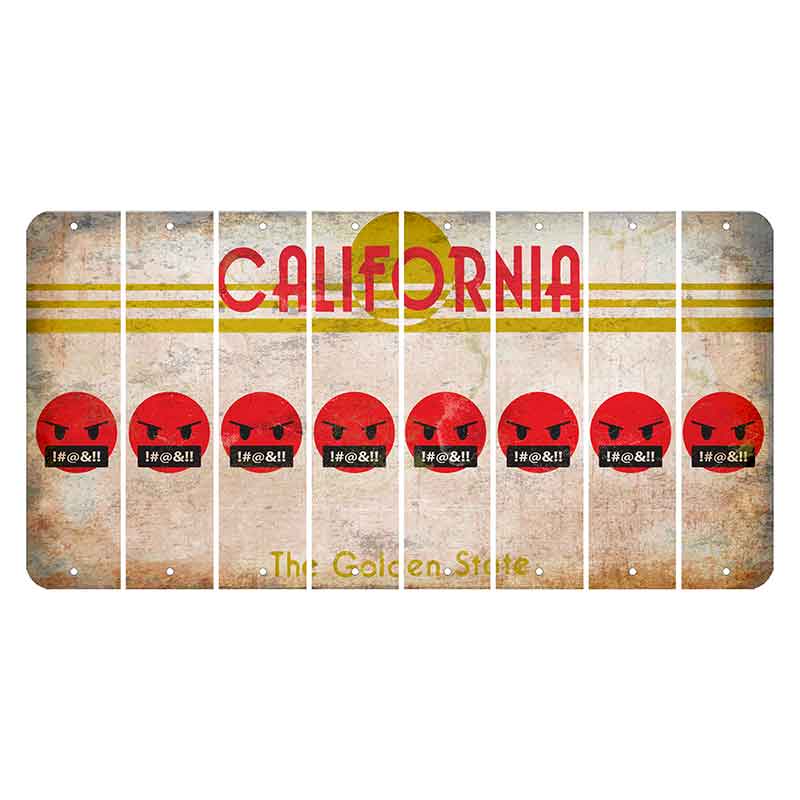 California The Golden State Cut License Plate Strips (Set of 8)