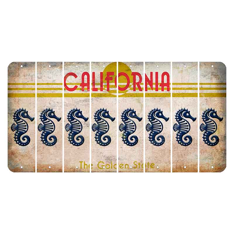 California The Golden State Cut License Plate Strips (Set of 8)