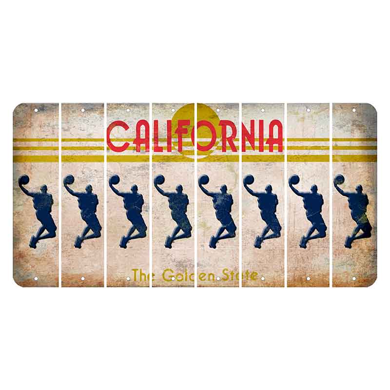 California The Golden State Cut License Plate Strips (Set of 8)