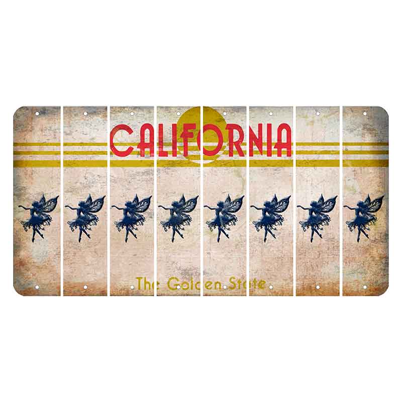 California The Golden State Cut License Plate Strips (Set of 8)