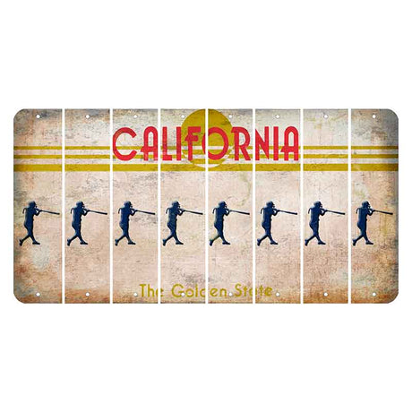 California The Golden State Cut License Plate Strips (Set of 8)