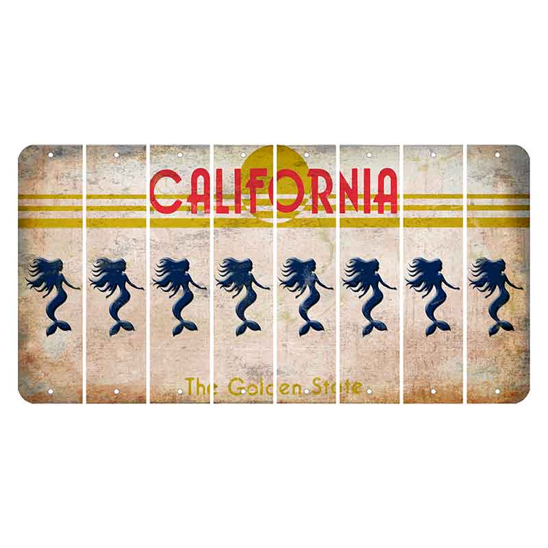 California The Golden State Cut License Plate Strips (Set of 8)