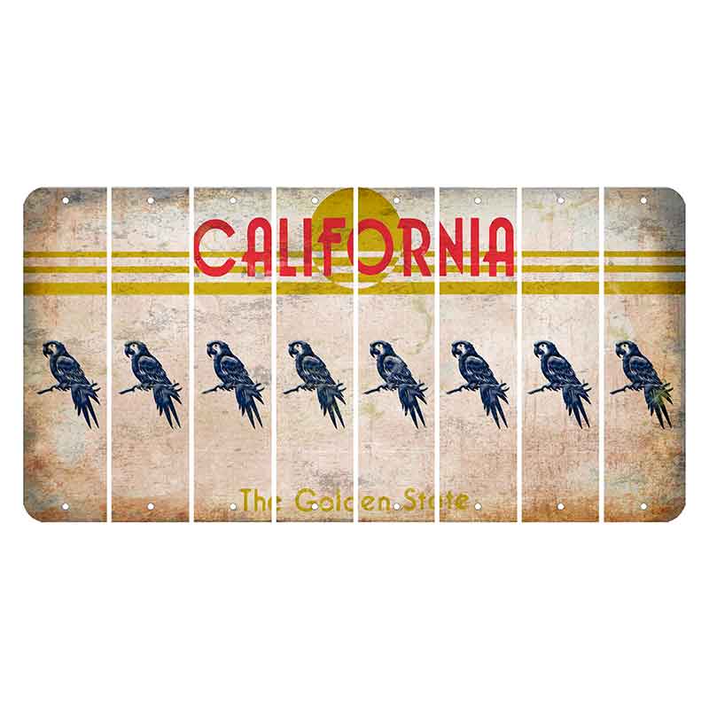 California The Golden State Cut License Plate Strips (Set of 8)