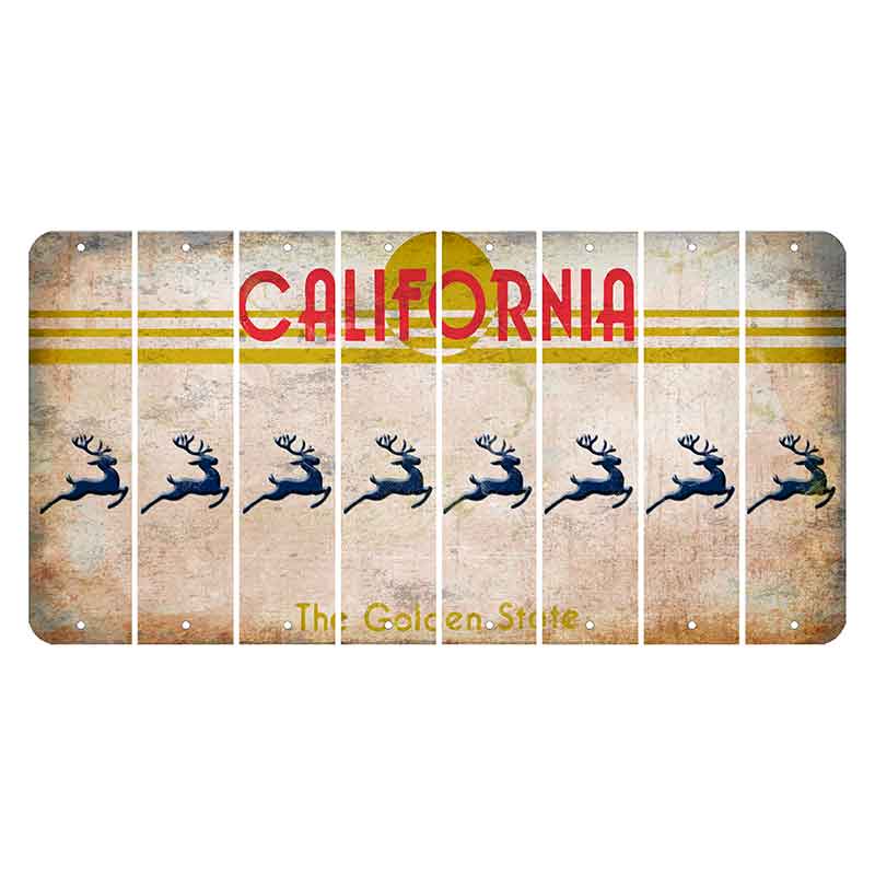 California The Golden State Cut License Plate Strips (Set of 8)