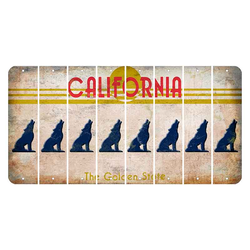 California The Golden State Cut License Plate Strips (Set of 8)