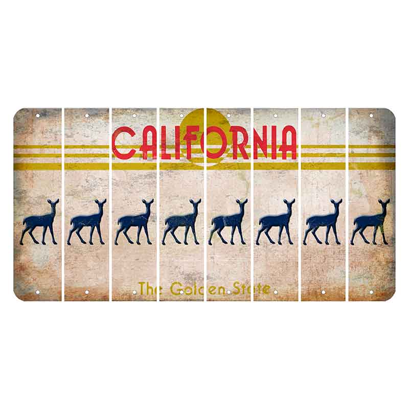 California The Golden State Cut License Plate Strips (Set of 8) Doe