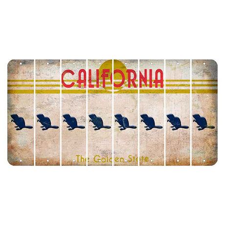 California The Golden State Cut License Plate Strips (Set of 8)