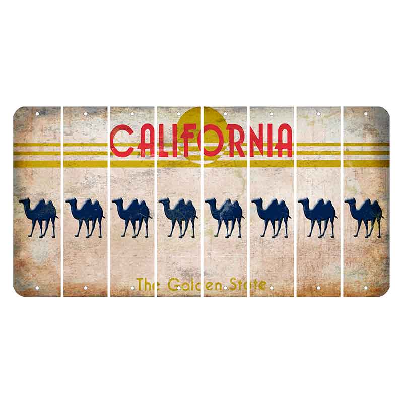 California The Golden State Cut License Plate Strips (Set of 8)