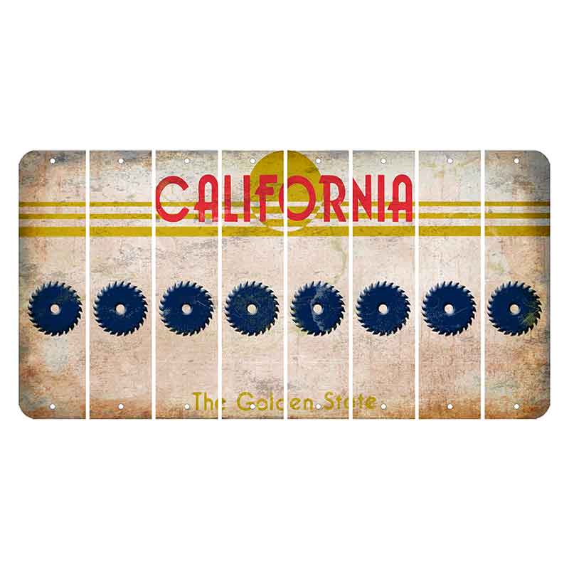California The Golden State Cut License Plate Strips (Set of 8) Saw Blade