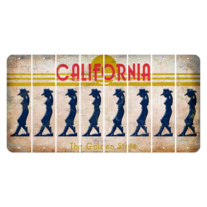 California The Golden State Cut License Plate Strips (Set of 8)