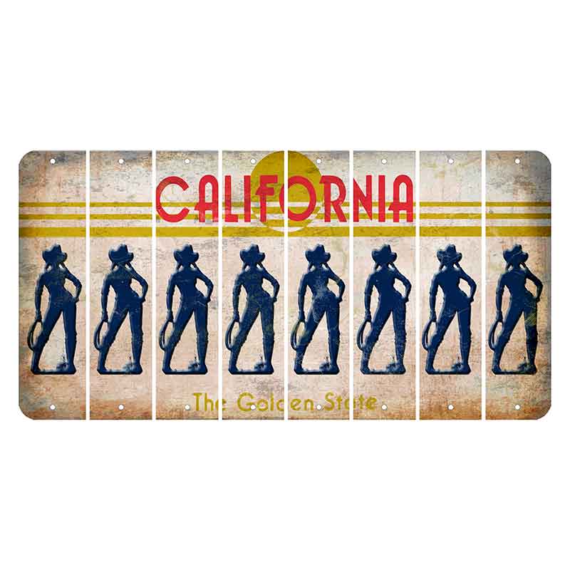 California The Golden State Cut License Plate Strips (Set of 8)