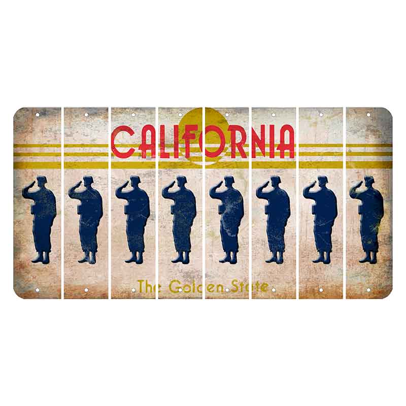 California The Golden State Cut License Plate Strips (Set of 8)