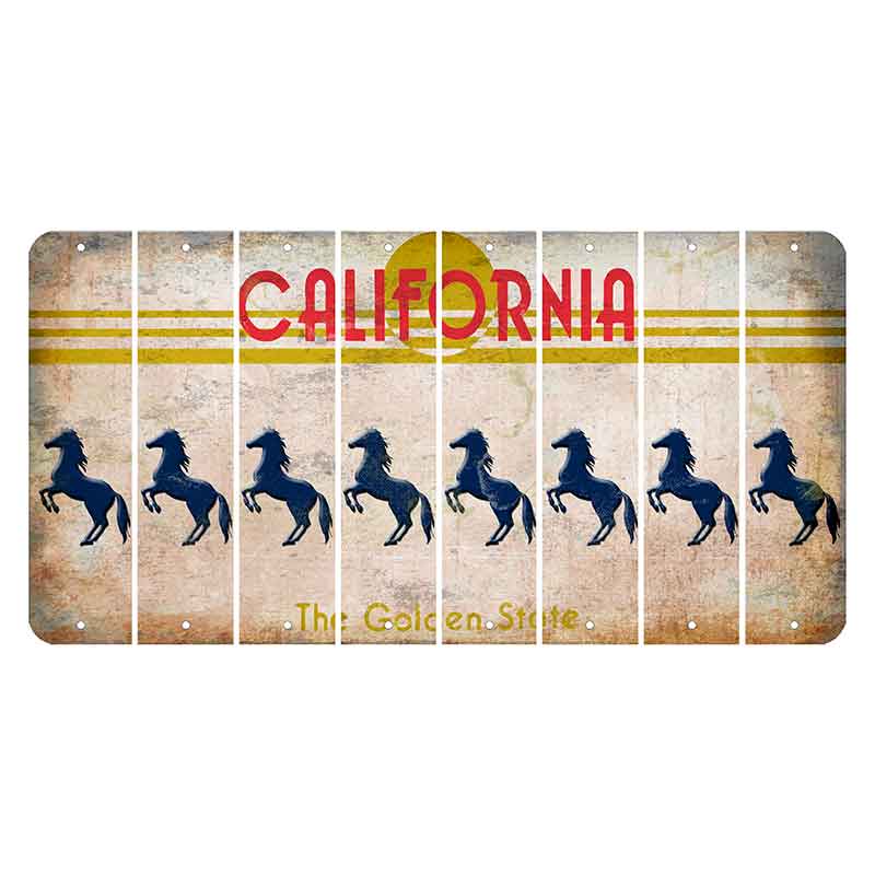 California The Golden State Cut License Plate Strips (Set of 8) Horse