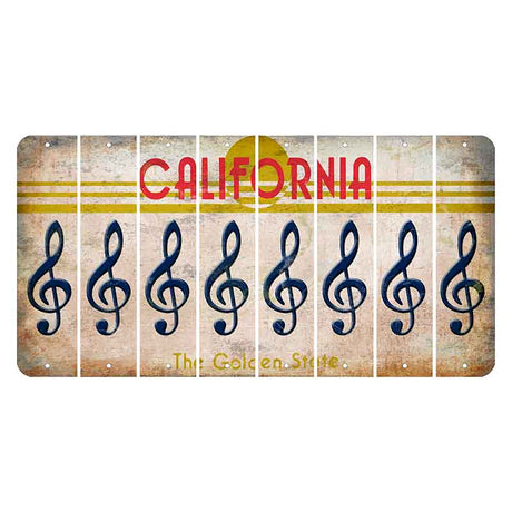 California The Golden State Cut License Plate Strips (Set of 8)