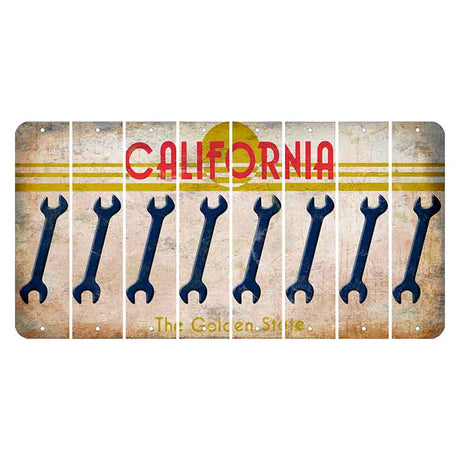 California The Golden State Cut License Plate Strips (Set of 8)