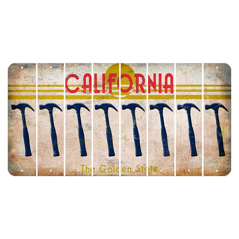 California The Golden State Cut License Plate Strips (Set of 8)