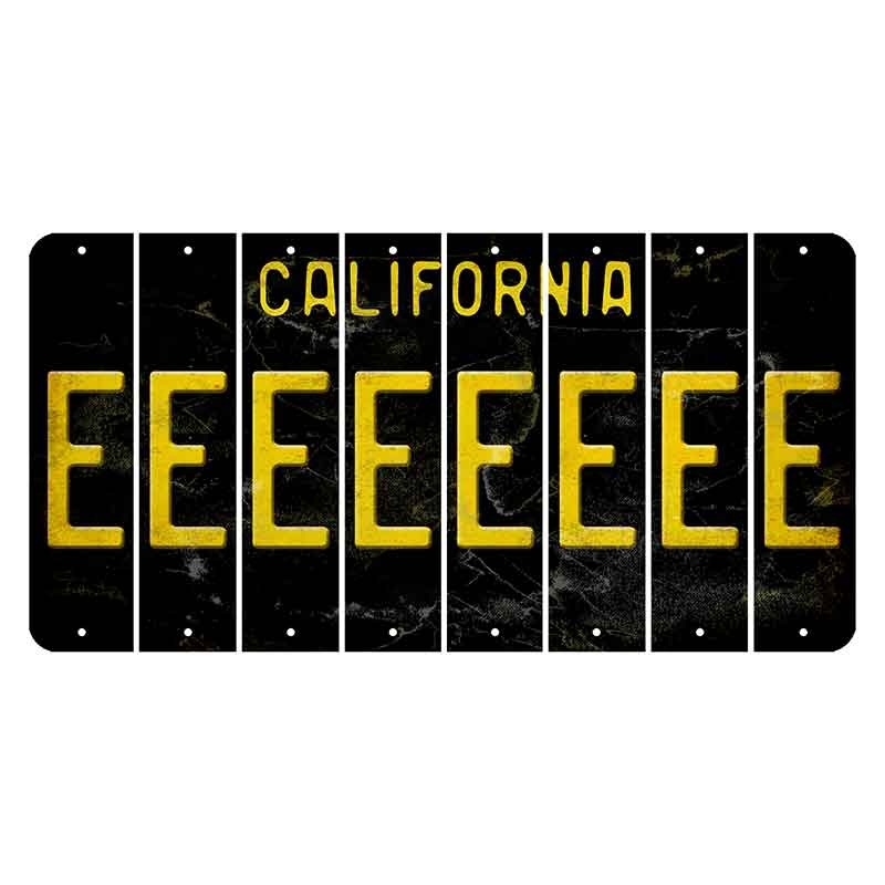 California Black Cut License Plate Strips (Set of 8)