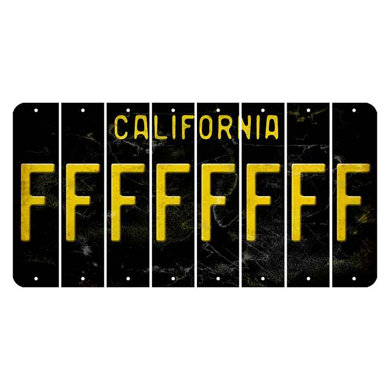 California Black Cut License Plate Strips (Set of 8)