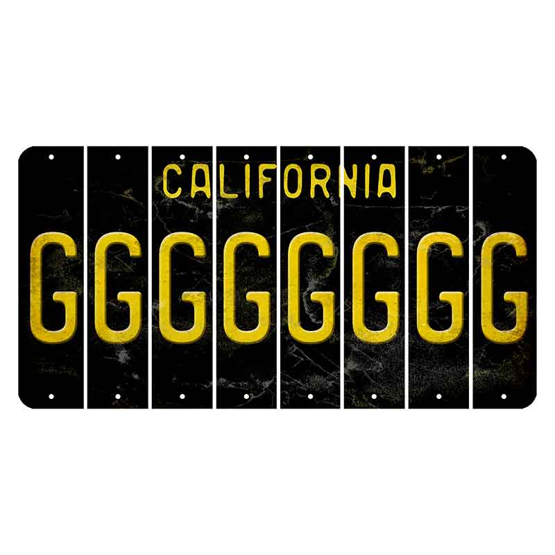 California Black Cut License Plate Strips (Set of 8)