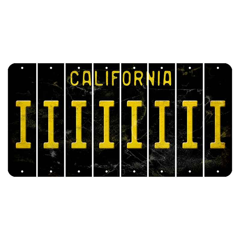 California Black Cut License Plate Strips (Set of 8)