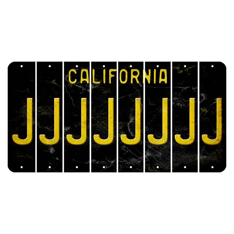 California Black Cut License Plate Strips (Set of 8)