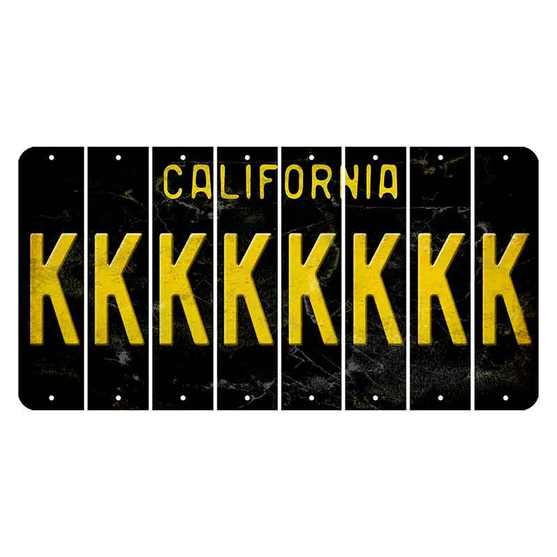 California Black Cut License Plate Strips (Set of 8)