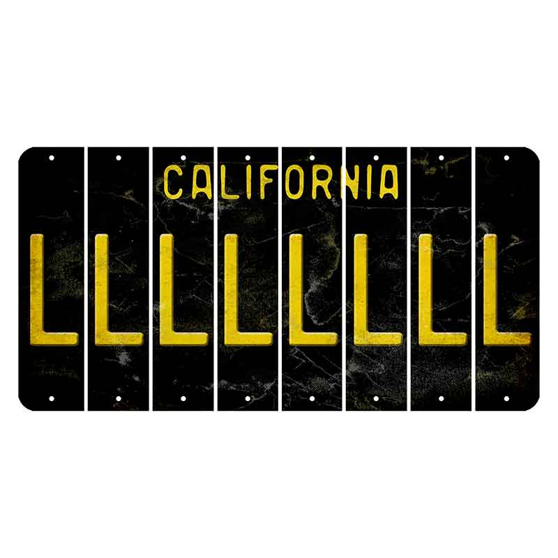 California Black Cut License Plate Strips (Set of 8)