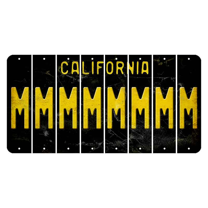 California Black Cut License Plate Strips (Set of 8)