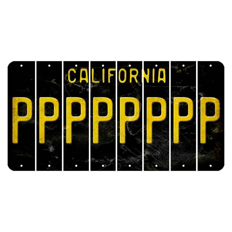 California Black Cut License Plate Strips (Set of 8)