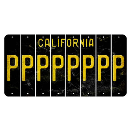 California Black Cut License Plate Strips (Set of 8)