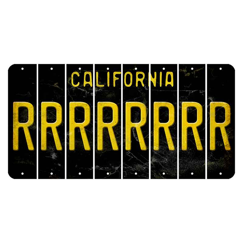 California Black Cut License Plate Strips (Set of 8)