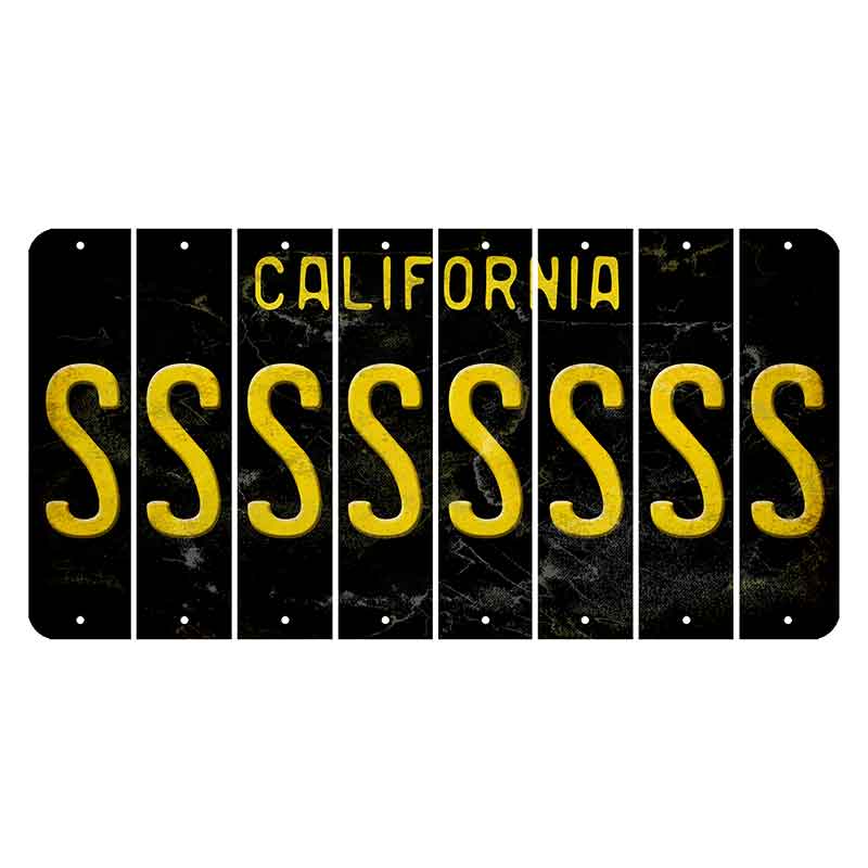 California Black Cut License Plate Strips (Set of 8)