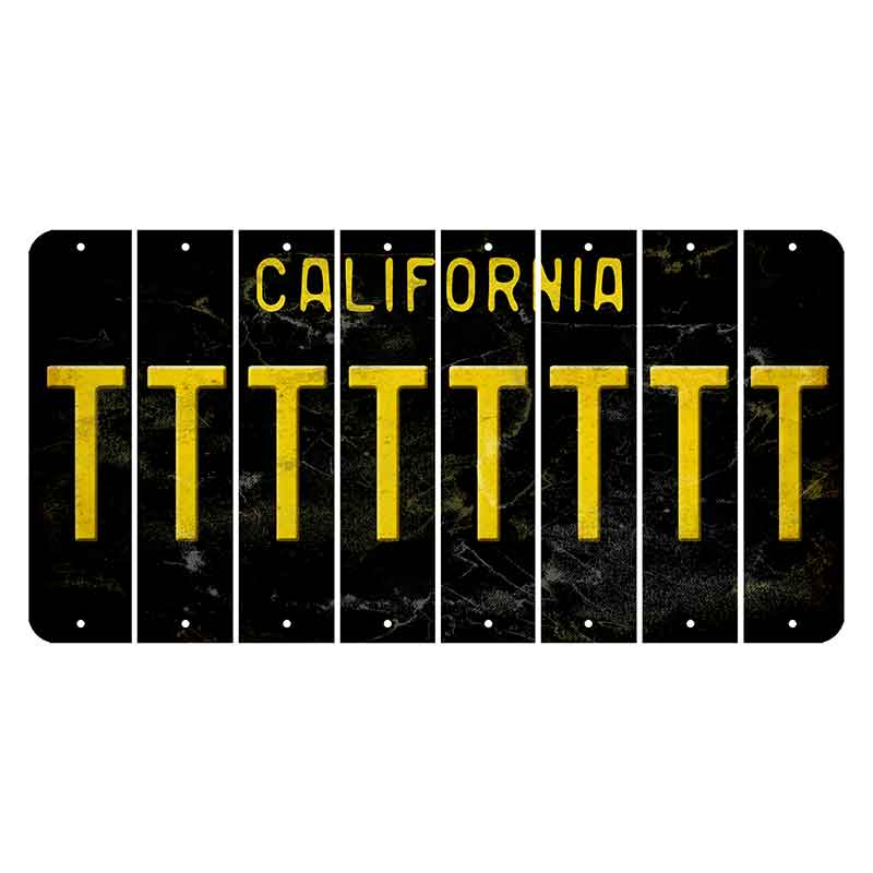 California Black Cut License Plate Strips (Set of 8)