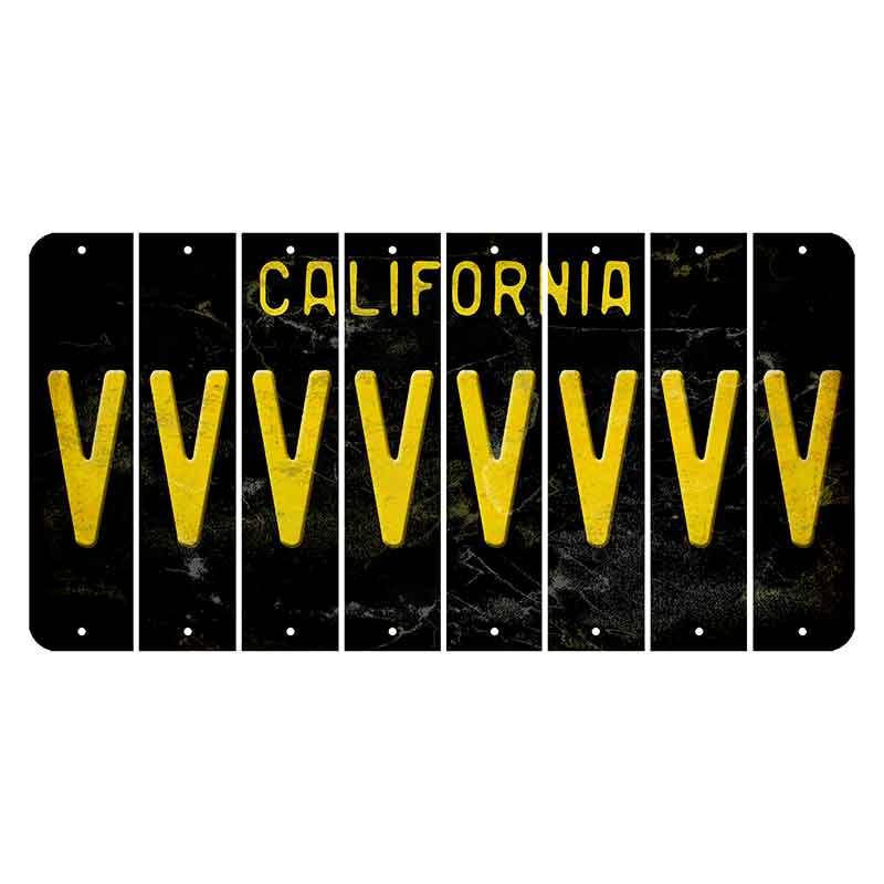 California Black Cut License Plate Strips (Set of 8)