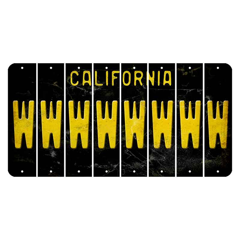 California Black Cut License Plate Strips (Set of 8)