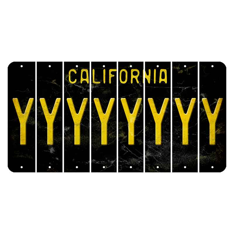 California Black Cut License Plate Strips (Set of 8)