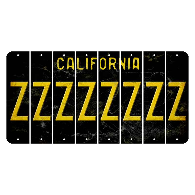 California Black Cut License Plate Strips (Set of 8)