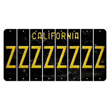 California Black Cut License Plate Strips (Set of 8)