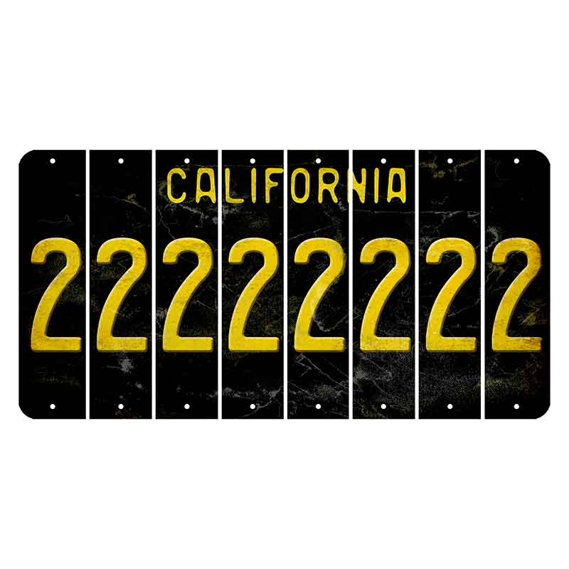 California Black Cut License Plate Strips (Set of 8)