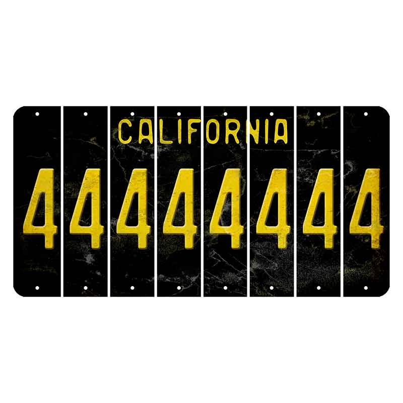 California Black Cut License Plate Strips (Set of 8)