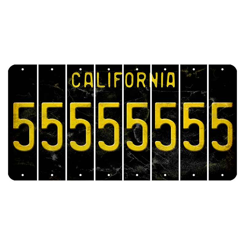 California Black Cut License Plate Strips (Set of 8)