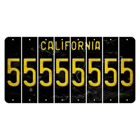 California Black Cut License Plate Strips (Set of 8)