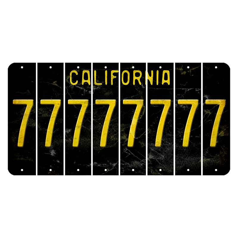 California Black Cut License Plate Strips (Set of 8)