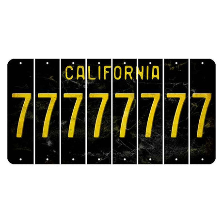 California Black Cut License Plate Strips (Set of 8)