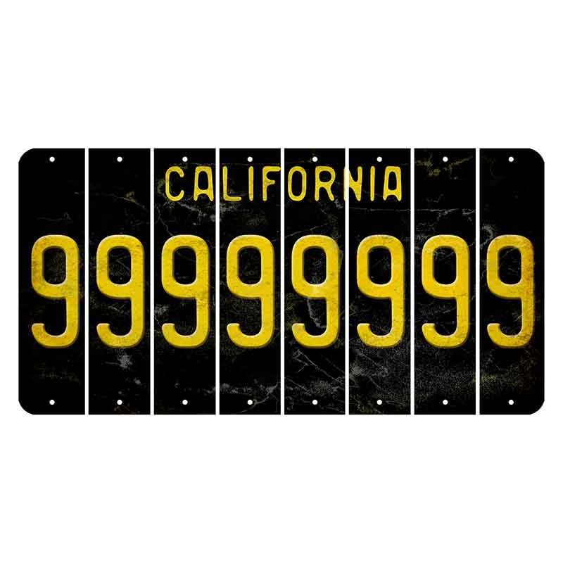 California Black Cut License Plate Strips (Set of 8) 9
