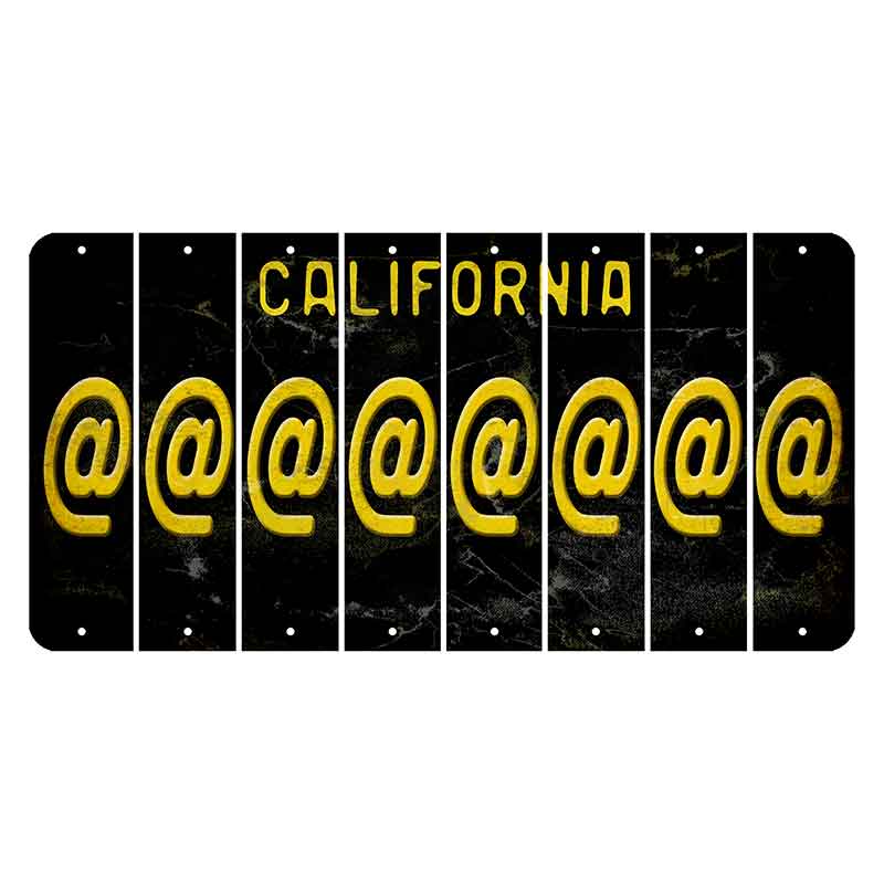 California Black Cut License Plate Strips (Set of 8)