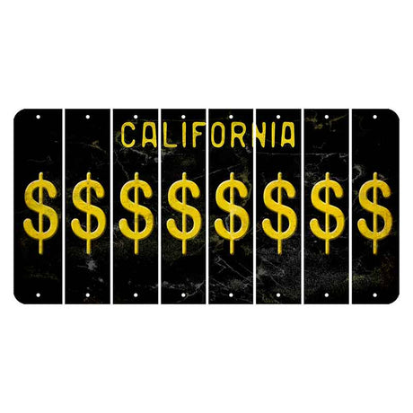 California Black Cut License Plate Strips (Set of 8)