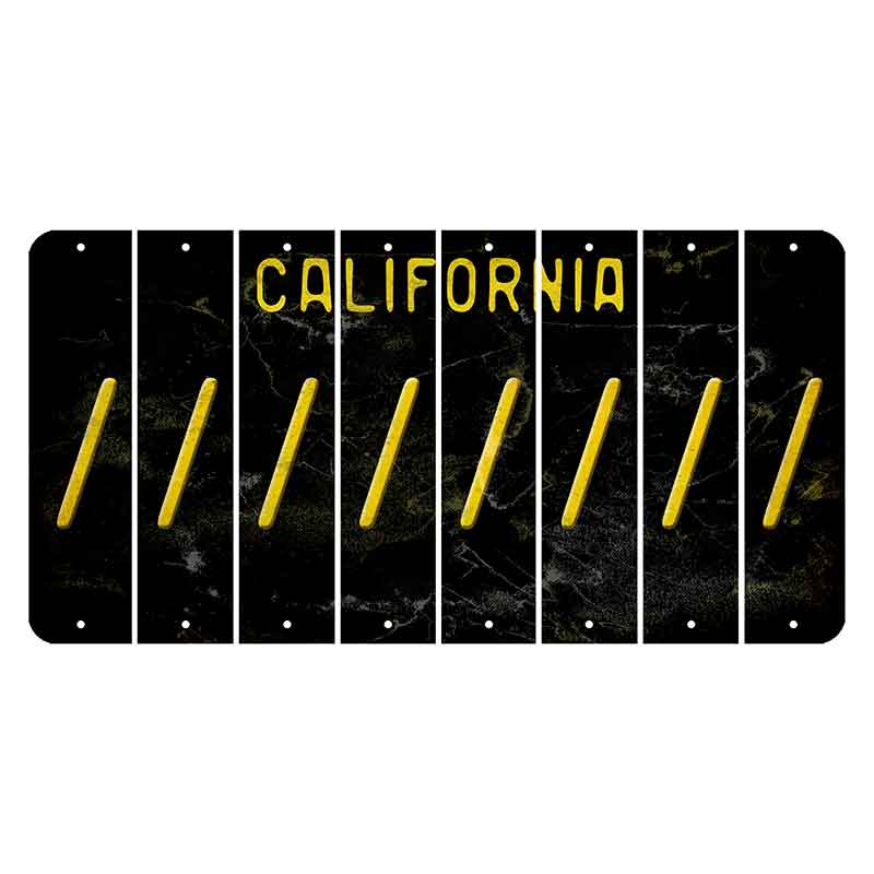 California Black Cut License Plate Strips (Set of 8)