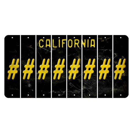 California Black Cut License Plate Strips (Set of 8)